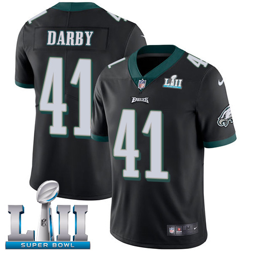 Nike Eagles #41 Ronald Darby Black Alternate Super Bowl LII Youth Stitched NFL Vapor Untouchable Limited Jersey